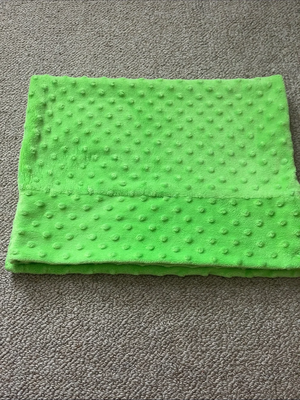 Bright Lime Green Minky Dot Toddler Pillowcase